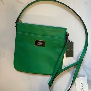 Ralph Lauren Kelly Green Leather Crossbody Bag